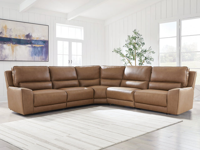 DeepWakes Caramel 5-Piece Power Reclining Sectional (Online Special Price) - Ornate Home