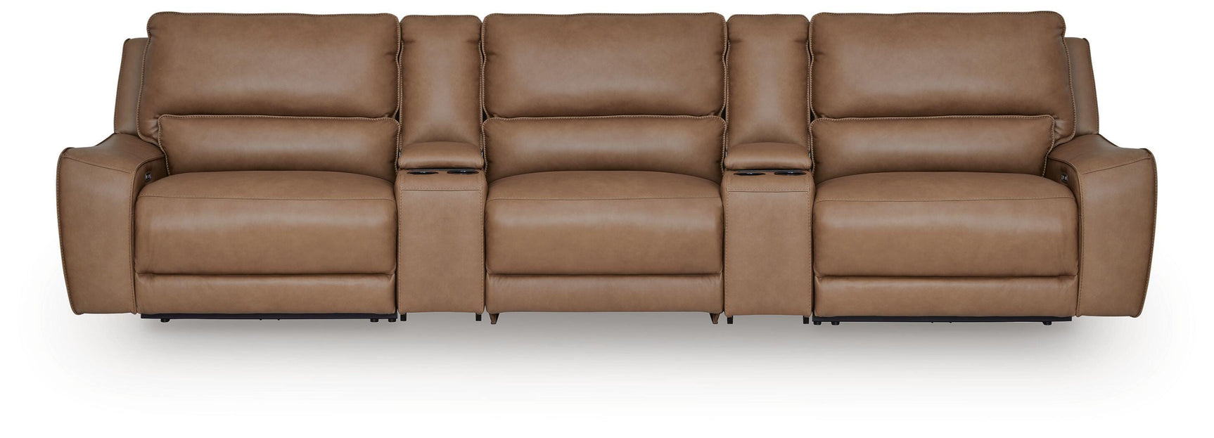 DeepWakes Caramel 5-Piece Power Reclining Sectional
