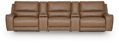 DeepWakes Caramel 5-Piece Power Reclining Sectional - Ornate Home