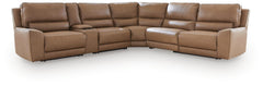 DeepWakes Caramel 6-Piece Power Reclining Sectional - Ornate Home