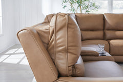 DeepWakes Caramel 6-Piece Reclining Sectional with Chaise - Ornate Home