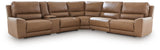 DeepWakes Caramel 6-Piece Reclining Sectional with Storage Console - Ornate Home