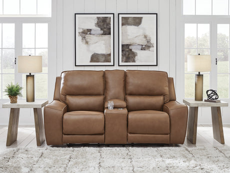 DeepWakes Caramel Power Reclining Loveseat/CON/ADJ HDRST - Ornate Home