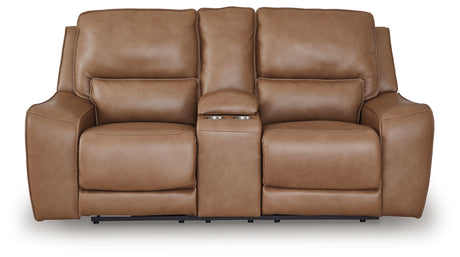 DeepWakes Caramel Power Reclining Loveseat/CON/ADJ HDRST - Ornate Home