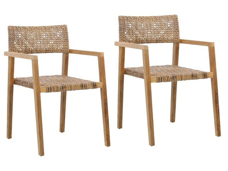 Deeta Natural Outdoor Dining Chair (Set of 2) - Ornate Home