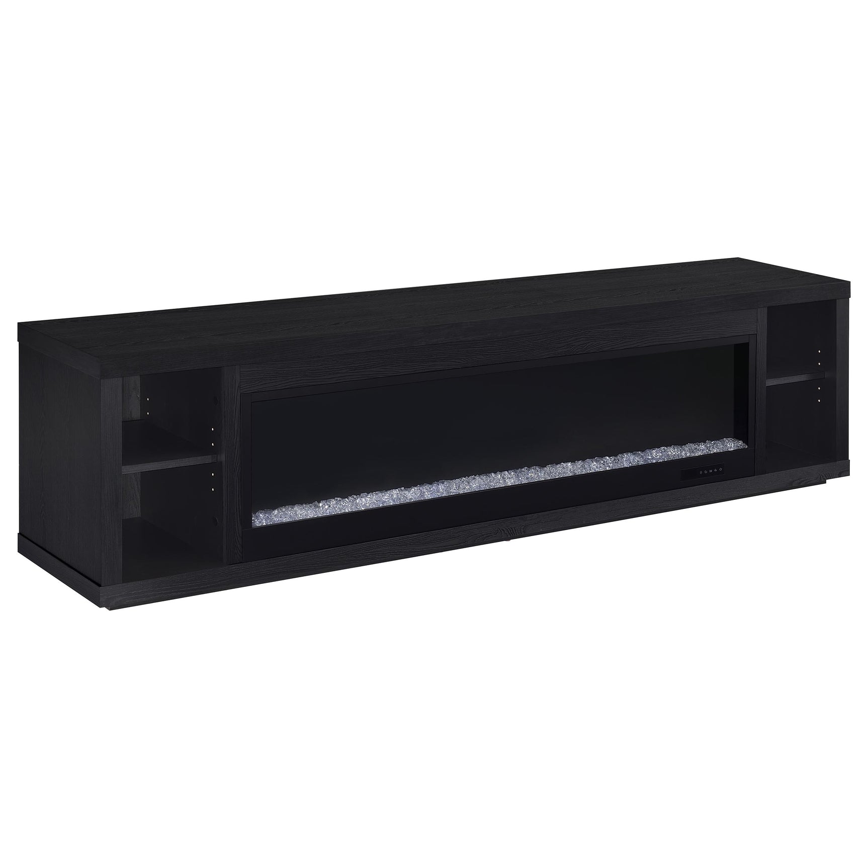 Deiter Black 79-inch TV Stand Fireplace Media Console - Ornate Home