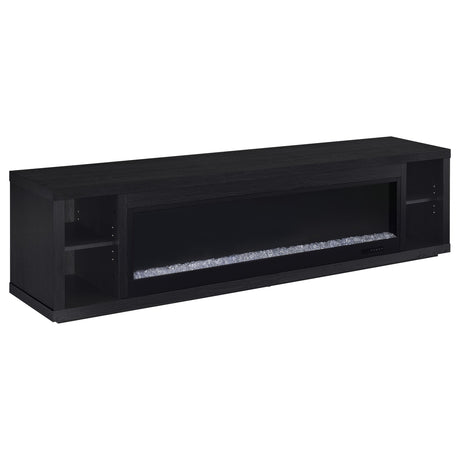 Deiter Black 79-inch TV Stand Fireplace Media Console - Ornate Home