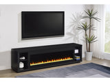 Deiter Black 79-inch TV Stand Fireplace Media Console - Ornate Home