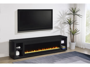 Deiter Black 79-inch TV Stand Fireplace Media Console - Ornate Home