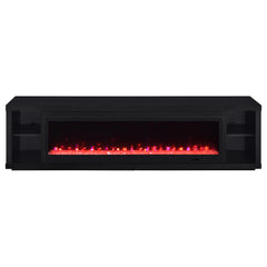 Deiter Black 79-inch TV Stand Fireplace Media Console - Ornate Home