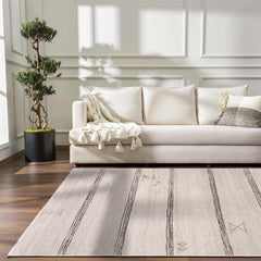 Deja Cream & Charcoal Area Rug - Clearance - Ornate Home