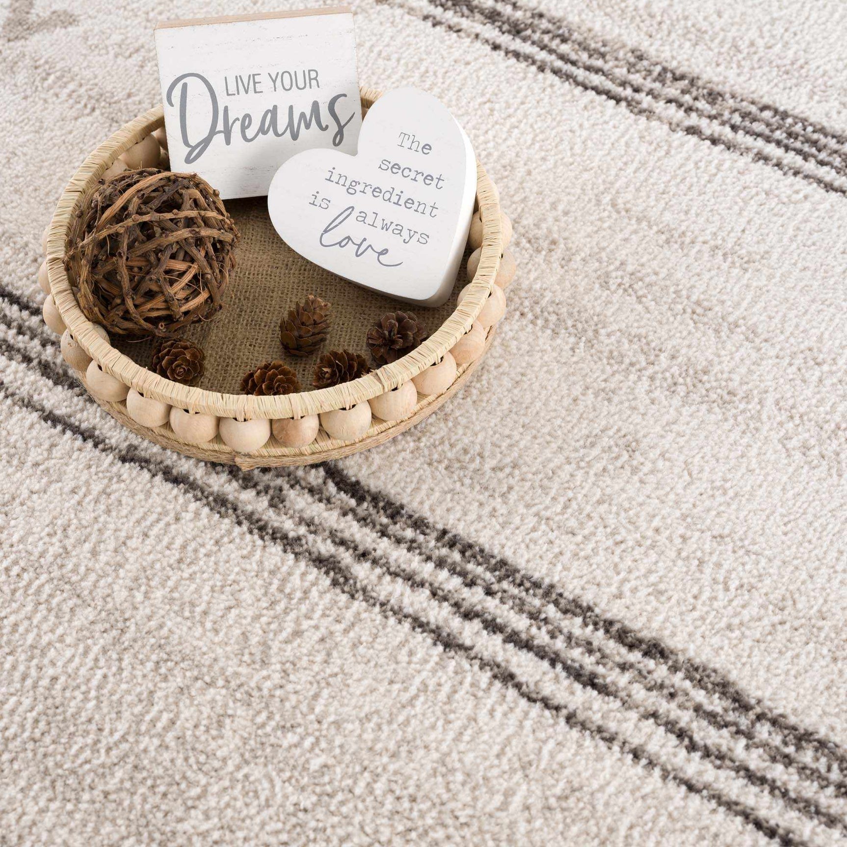 Deja Cream & Charcoal Area Rug - Clearance - Ornate Home