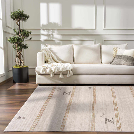 Deja Cream & Gold Area Rug - Clearance - Ornate Home