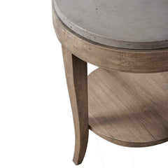 Deka Gray/Woodtone Round Side Table - Ornate Home