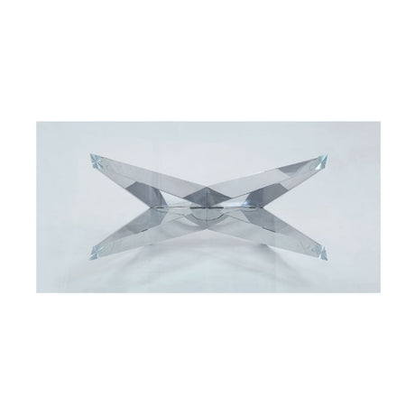 Dekel Clear Tempered Glass/Stainless Steel Dining Table - Ornate Home