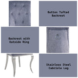 Dekel Fabric & Stainless Steel Side Chair (Set of 2) - Ornate Home