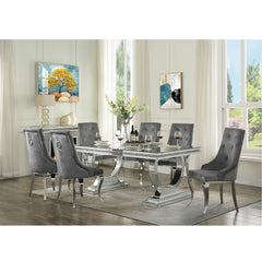 Dekel Fabric & Stainless Steel Side Chair (Set of 2) - Ornate Home