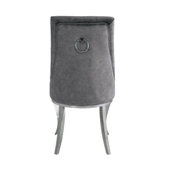 Dekel Fabric & Stainless Steel Side Chair (Set of 2) - Ornate Home