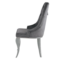 Dekel Fabric & Stainless Steel Side Chair (Set of 2) - Ornate Home