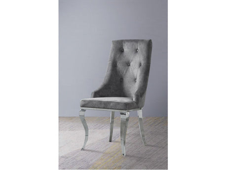 Dekel Fabric & Stainless Steel Side Chair (Set of 2) - Ornate Home