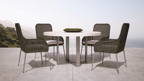 Del Mar Bone/Flint Grey Outdoor Dining Table - Ornate Home