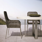 Del Mar Bone/Flint Grey Outdoor Dining Table - Ornate Home