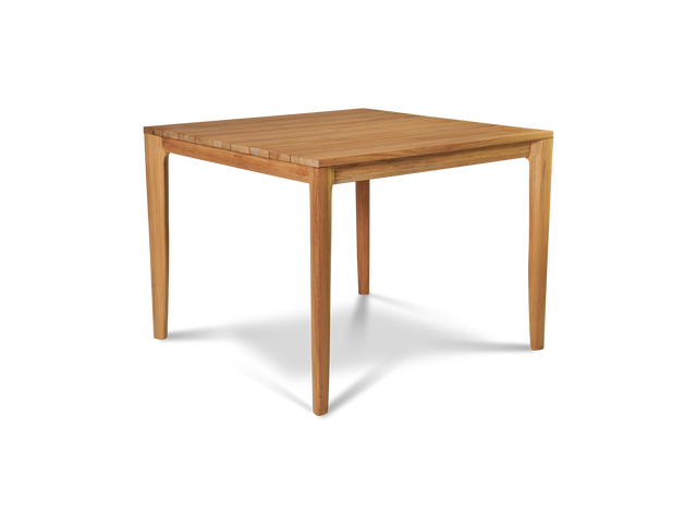 Del Ray 39-inch Square Teak Outdoor Dining Table with Umbrella Hole - Ornate Home