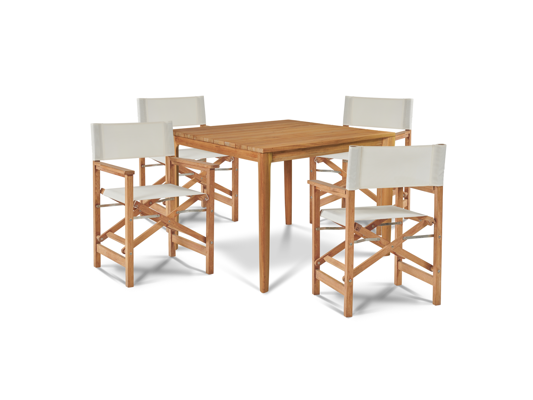 Del Ray 39-inch Square Teak Outdoor Dining Table with Umbrella Hole - Ornate Home