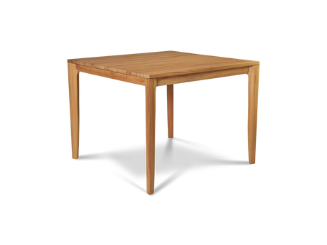 Del Ray 5-Piece Square Teak Blue Outdoor Dining Set with Folding Armchairs - Ornate Home