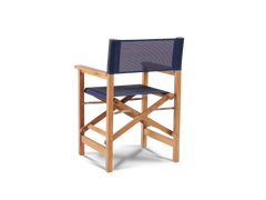 Del Ray 5-Piece Square Teak Blue Outdoor Dining Set with Folding Armchairs - Ornate Home