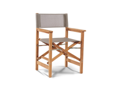 Del Ray 5-Piece Square Teak Taupe Outdoor Dining Set with Folding Armchairs - Ornate Home