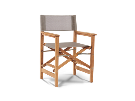 Del Ray 5-Piece Square Teak Taupe Outdoor Dining Set with Folding Armchairs - Ornate Home