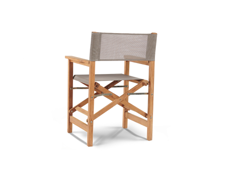 Del Ray 5-Piece Square Teak Taupe Outdoor Dining Set with Folding Armchairs - Ornate Home