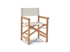 Del Ray 5-Piece Square Teak White Outdoor Dining Set with Folding Armchairs - Ornate Home