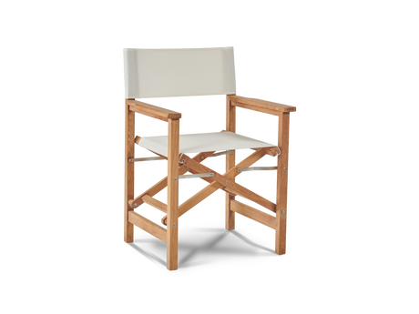 Del Ray 5-Piece Square Teak White Outdoor Dining Set with Folding Armchairs - Ornate Home