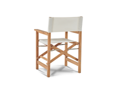 Del Ray 5-Piece Square Teak White Outdoor Dining Set with Folding Armchairs - Ornate Home