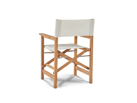 Del Ray 5-Piece Square Teak White Outdoor Dining Set with Folding Armchairs - Ornate Home