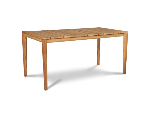 Del Ray 63-inch Rectangular Teak Outdoor Dining Table with Umbrella Hole - Ornate Home