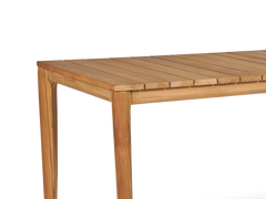 Del Ray 63-inch Rectangular Teak Outdoor Dining Table with Umbrella Hole - Ornate Home
