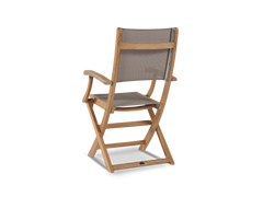 Del Ray 7-Piece Rectangular Teak Taupe Outdoor Dining Set with Folding Armchairs - Ornate Home
