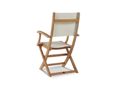 Del Ray 7-Piece Rectangular Teak White Outdoor Dining Set with Folding Armchairs - Ornate Home