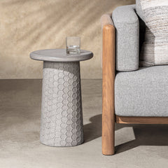 Delaine Light Gray Outdoor Accent Table - Ornate Home