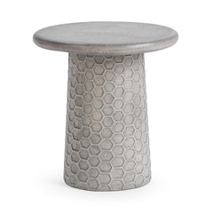 Delaine Light Gray Round Outdoor Accent Table - Ornate Home