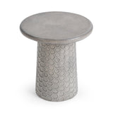 Delaine Light Gray Round Outdoor Accent Table - Ornate Home