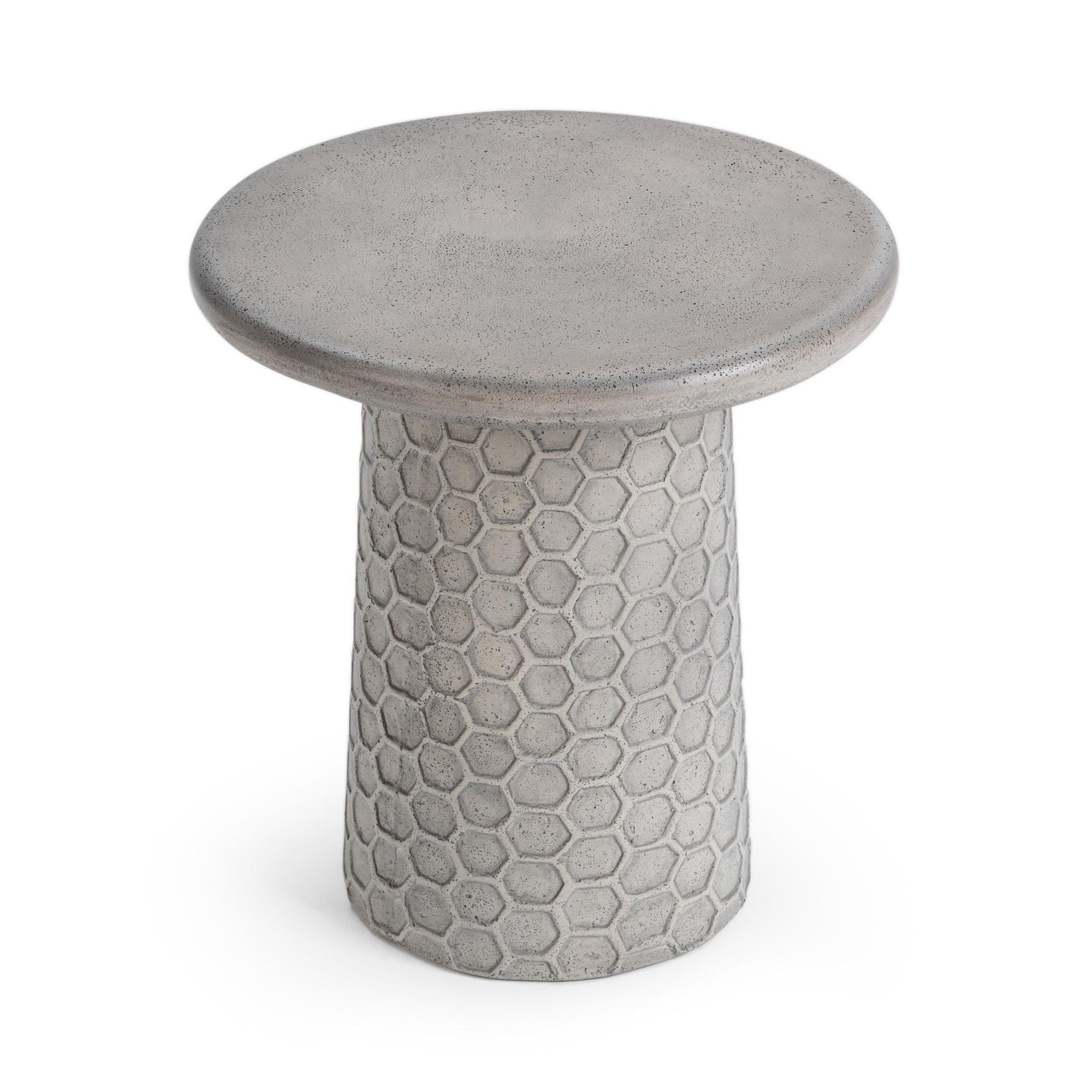 Delaine Light Gray Round Outdoor Accent Table - Ornate Home