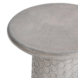 Delaine Light Gray Round Outdoor Accent Table - Ornate Home