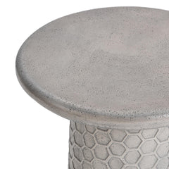 Delaine Light Gray Round Outdoor Accent Table - Ornate Home