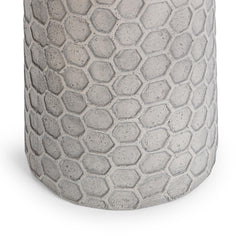 Delaine Light Gray Round Outdoor Accent Table - Ornate Home