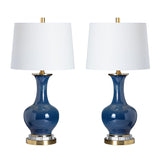 Delaney Blue/Gold Table Lamp (Set of 2) - Ornate Home
