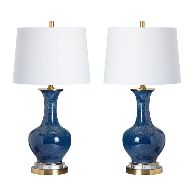 Delaney Blue/Gold Table Lamp (Set of 2) - Ornate Home